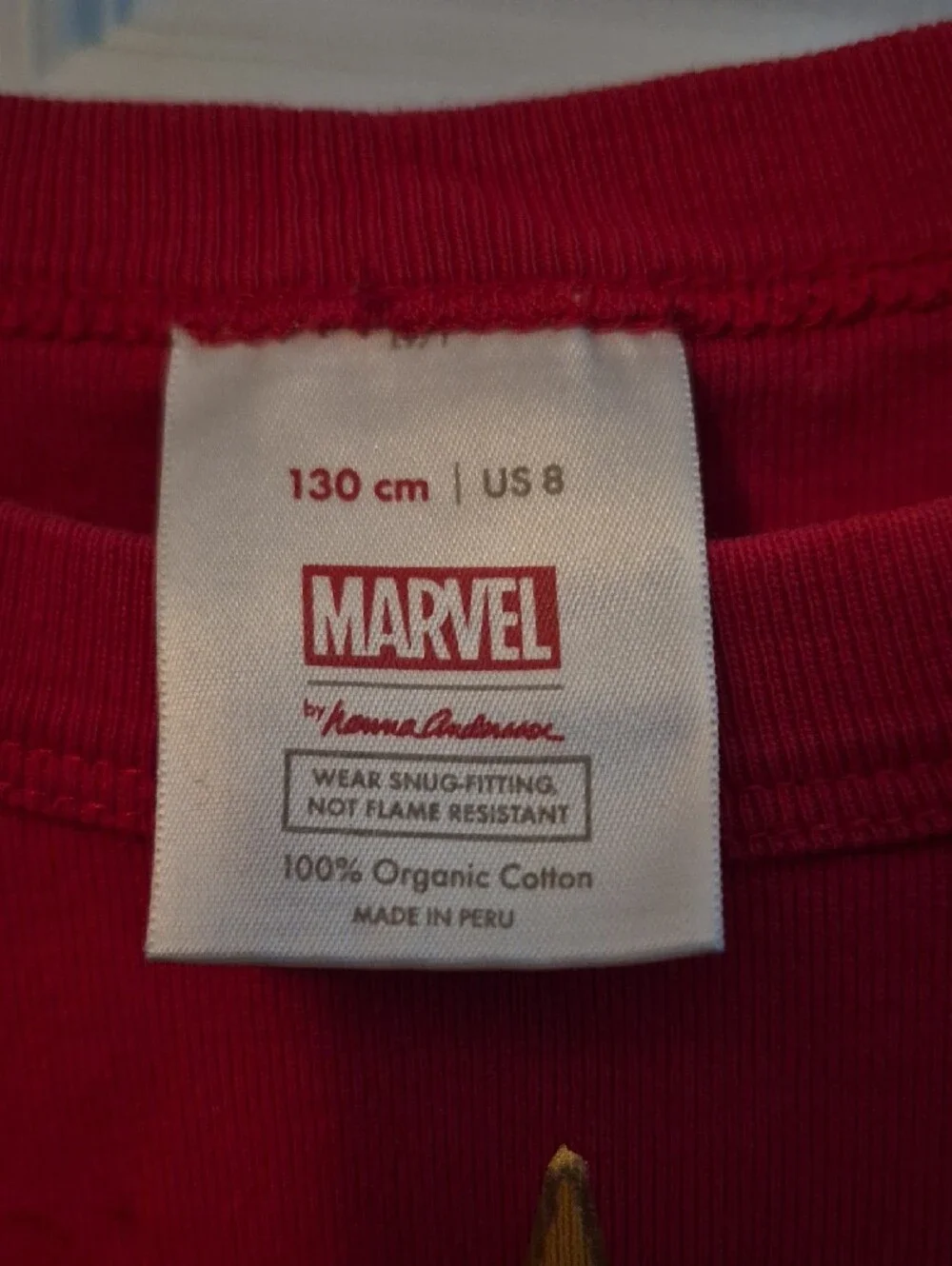 🪼 Marvel By Hanna Anderson Girls' Long Sleeve Top in Blue, Red & Gold